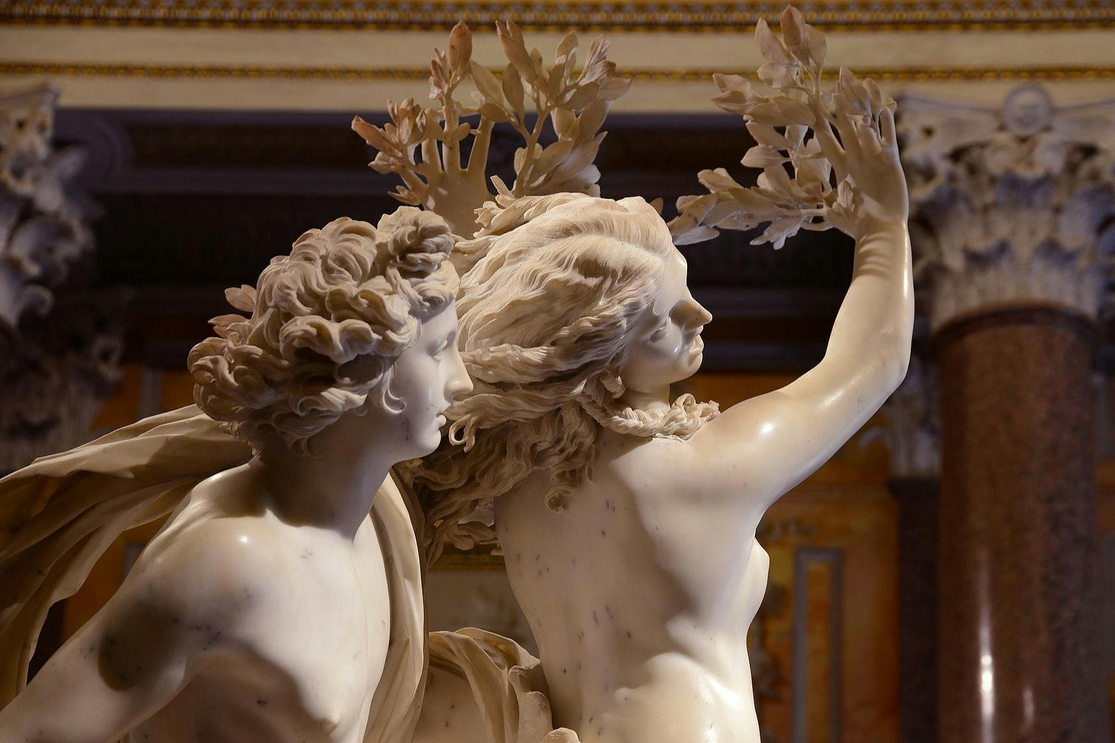 Marmorstatue i Borghese-galleriet
